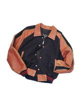 画像をギャラリービューアに読み込む, 80-90'S "BOZO" LEATHER SWITCHING COLLARED AWARD JACKET