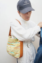 画像をギャラリービューアに読み込む, 90's "MISSONI" STRIPED CANVAS ONE SHOULDER BAG
