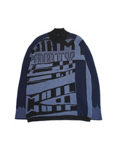 画像をギャラリービューアに読み込む, 80-90'S "MAILLAPARTY" LOGO JACQUARD MOCK NECK KNIT SWEATER by M+FG