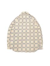 画像をギャラリービューアに読み込む, 90'S "SOVIET" GEOMETRIC CHECK PATTERN L/S SHIRT