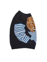 画像をギャラリービューアに読み込む, 90'S "KRIZIAUOMO" LINEN COTTON PUMA JACQUARD OVER SIZED KNIT SWEATER
