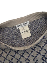 画像をギャラリービューアに読み込む, 90SS "GIORGIO ARMANI LE COLLEZIONI" JAQUARD BOAT NECK COTTON KNIT SWEATER
