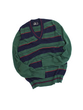 画像をギャラリービューアに読み込む, 80'S "DUNHILL" V-NECK STRIPE CASHMERE KNIT