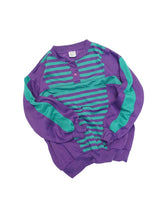 画像をギャラリービューアに読み込む, 80'S UNKNOWN STRIPE DESIGN HENRY NECK SWEATSHIRT