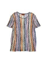 Load image into Gallery viewer, 90'S "MISSONI" MULTI ZIGZAG STRIPE MESH TEE