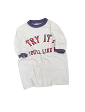 画像をギャラリービューアに読み込む, 60's TRY IT! YOU'LL LIKE IT PIGMENT PRINT RINGER TEE
