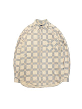 画像をギャラリービューアに読み込む, 90'S "SOVIET" GEOMETRIC CHECK PATTERN L/S SHIRT