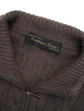 画像をギャラリービューアに読み込む, 90'S "DOMINIQUE FRANCE" CASHMERE HIGH NECK HALF ZIP ELBOW PATCH KNIT SWEATER