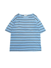 画像をギャラリービューアに読み込む, 80-90's "VALENTINO UOMO" NECK SIDE BUTTON STRIPE TEE
