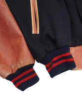 画像をギャラリービューアに読み込む, 80-90'S "BOZO" LEATHER SWITCHING COLLARED AWARD JACKET