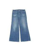 画像をギャラリービューアに読み込む, 60-70's UNKNOWN WHITE STITCH WIDE FLARE DENIM