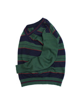 画像をギャラリービューアに読み込む, 80'S "DUNHILL" V-NECK STRIPE CASHMERE KNIT