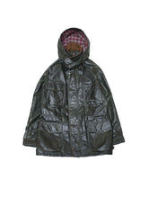 画像をギャラリービューアに読み込む, 80-90'S "SAN FRANCISCO STORY" HOODED KNIT COLLAR LEATHER COAT