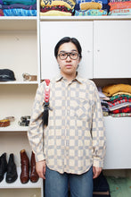 画像をギャラリービューアに読み込む, 90'S "SOVIET" GEOMETRIC CHECK PATTERN L/S SHIRT