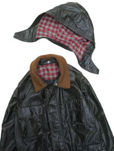 画像をギャラリービューアに読み込む, 80-90'S "SAN FRANCISCO STORY" HOODED KNIT COLLAR LEATHER COAT