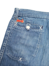 画像をギャラリービューアに読み込む, 60-70's UNKNOWN WHITE STITCH WIDE FLARE DENIM