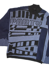 画像をギャラリービューアに読み込む, 80-90'S "MAILLAPARTY" LOGO JACQUARD MOCK NECK KNIT SWEATER by M+FG
