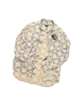 画像をギャラリービューアに読み込む, 90'S "SOVIET" GEOMETRIC CHECK PATTERN L/S SHIRT