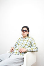 画像をギャラリービューアに読み込む, 60's "TOWNCRAFT" DAN RIVER FABRIC CHECK STITCH OPEN COLLAR SHIRT