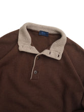 画像をギャラリービューアに読み込む, 90'S "HORN" HALF-BUTTON HIGH NECK CASHMERE KNIT SWEATER