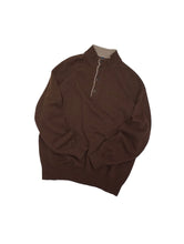 画像をギャラリービューアに読み込む, 90'S "HORN" HALF-BUTTON HIGH NECK CASHMERE KNIT SWEATER