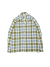 画像をギャラリービューアに読み込む, 60's "TOWNCRAFT" DAN RIVER FABRIC CHECK STITCH OPEN COLLAR SHIRT