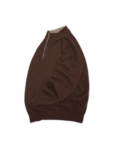 画像をギャラリービューアに読み込む, 90'S "HORN" HALF-BUTTON HIGH NECK CASHMERE KNIT SWEATER