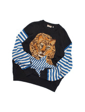 画像をギャラリービューアに読み込む, 90'S "KRIZIAUOMO" LINEN COTTON PUMA JACQUARD OVER SIZED KNIT SWEATER