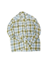 画像をギャラリービューアに読み込む, 60's "TOWNCRAFT" DAN RIVER FABRIC CHECK STITCH OPEN COLLAR SHIRT
