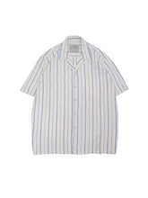 Load image into Gallery viewer, 90&#39;S &quot;PRONT UOMO&quot; OPEN COLLAR STRIPE S/S SHIRT MADE IN ITALY
