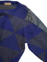 画像をギャラリービューアに読み込む, 70'S "ISSEY MIYAKE" JACQUARD LEATHER PATCH KNIT SWEATER

