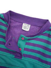 画像をギャラリービューアに読み込む, 80'S UNKNOWN STRIPE DESIGN HENRY NECK SWEATSHIRT
