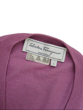 Load image into Gallery viewer, 90&#39;S &quot;SALVATORE FERRAGAMO&quot; V-NECK SILK CASHMERE MIXED KNIT
