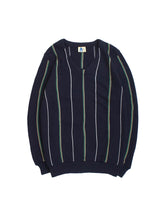Load image into Gallery viewer, 70&#39;S &quot;PARMALAT SPORTS WEAR&quot; STRIPE V-NECK KNIT
