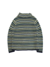画像をギャラリービューアに読み込む, 90'S  UNKNOWN STRIPE HIGH NECK COTTON KNIT SWEATER
