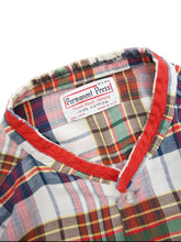 Load image into Gallery viewer, 60&#39;S &quot;PERMANENT PRESS&quot; COLLARLESS MODIFIED S/S MADRAS CHECK SHIRT
