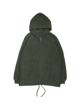 画像をギャラリービューアに読み込む, 80&#39;S UNKNOWN EURO HEAVY PILE ZIP-UP KNIT HOODIE
