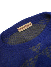 画像をギャラリービューアに読み込む, 70'S "ISSEY MIYAKE" JACQUARD LEATHER PATCH KNIT SWEATER
