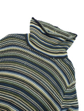 画像をギャラリービューアに読み込む, 90'S  UNKNOWN STRIPE HIGH NECK COTTON KNIT SWEATER
