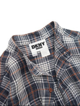 Load image into Gallery viewer, 90&#39;S &quot;DKNY JEANS&quot; LINEN CHECK BAND COLLAR SHIRT
