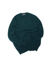 Load image into Gallery viewer, 90&#39;S &quot;SCOTS GLEN&quot; SADDLE SHOULDER CASHMERE V-NECK KNIT  SWEATER
