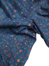 画像をギャラリービューアに読み込む, 80&#39;S UNKNOWN FLOWER PATTERN ZIP UP DENIM JACKET
