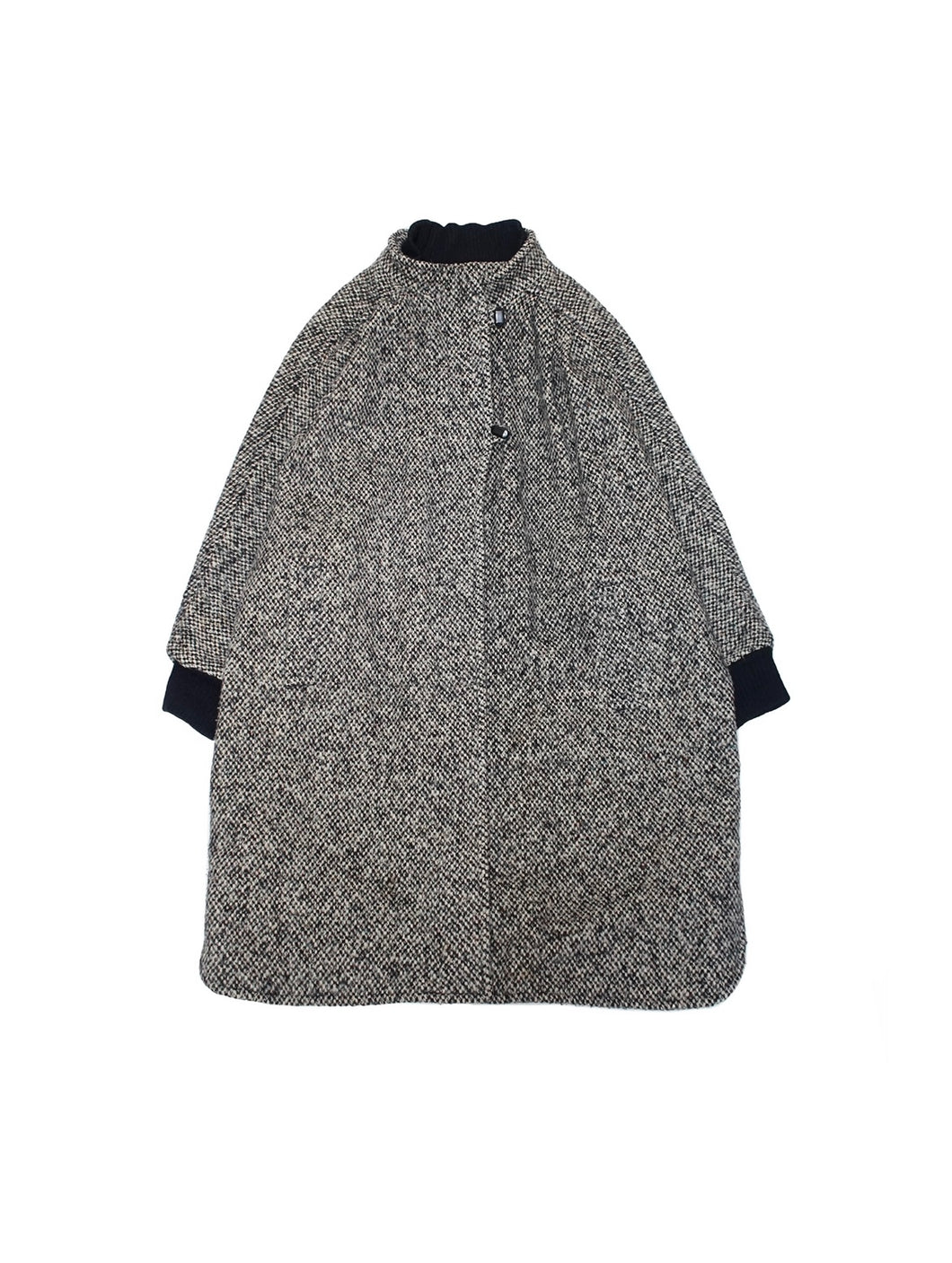 70〜80'S UNKNOWN DOLMAN SLEEVE WOOL TWEED COAT