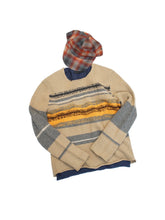 画像をギャラリービューアに読み込む, 90〜00'S "DKNY" RANDOM STRIPE WOOL KNIT SWEATER
