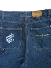 Load image into Gallery viewer, 90&#39;S &quot;ROCAWEAR&quot; CUT OFF BAGGY PAINTER JEANS
