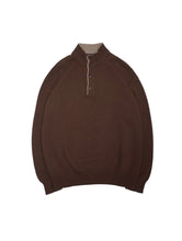 画像をギャラリービューアに読み込む, 90&#39;S &quot;HORN&quot; HALF-BUTTON HIGH NECK CASHMERE KNIT SWEATER
