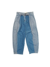 Load image into Gallery viewer, 80'S "CLOSED" BELTED SWITCHING FABRIC PANTS
