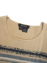 画像をギャラリービューアに読み込む, 90〜00'S "DKNY" RANDOM STRIPE WOOL KNIT SWEATER
