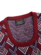 画像をギャラリービューアに読み込む, 70&#39;S &quot;CAMPUS&quot; GEOMETRIC PATTERN ACRYLIC KNIT VEST
