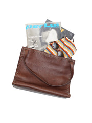 00'S "DKNY" STUDS DESIGN LEATHER TOTE BAG